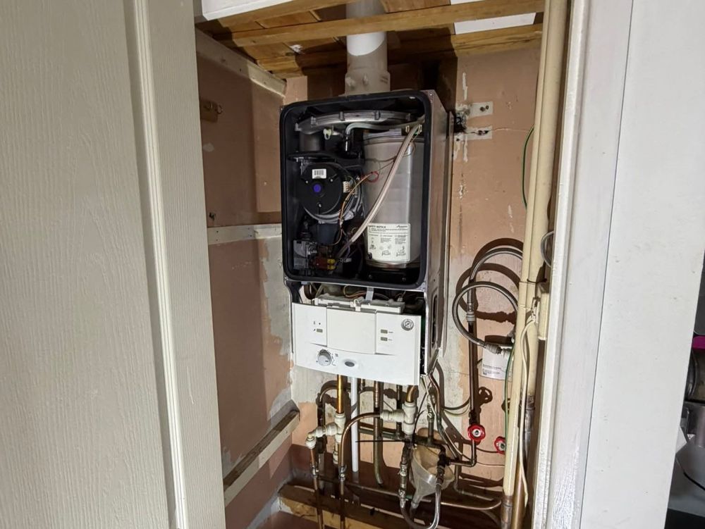 Boiler swap in progress, Bristol BS5